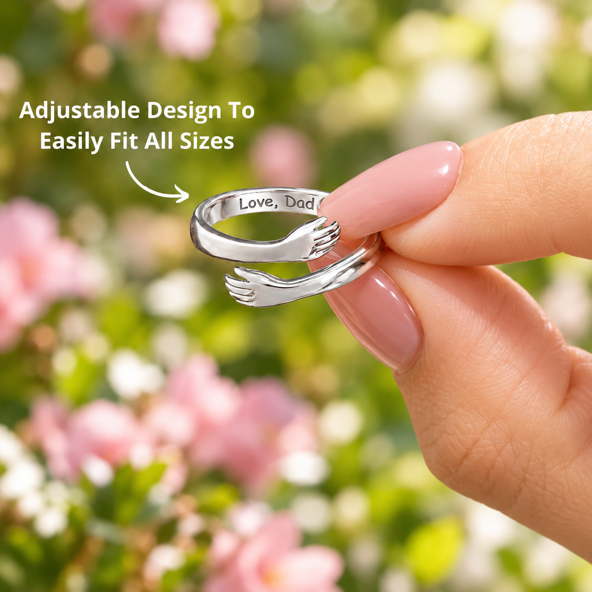 Adjustable Love Dad ring