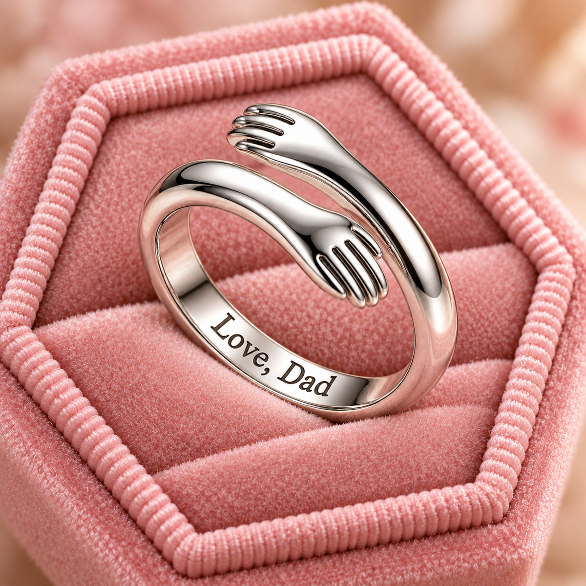 Love, Dad engraving close-up